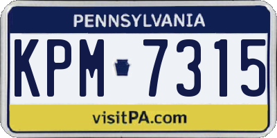 PA license plate KPM7315