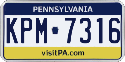 PA license plate KPM7316