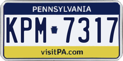 PA license plate KPM7317