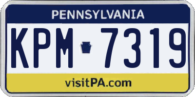 PA license plate KPM7319