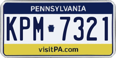 PA license plate KPM7321