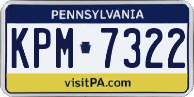 PA license plate KPM7322