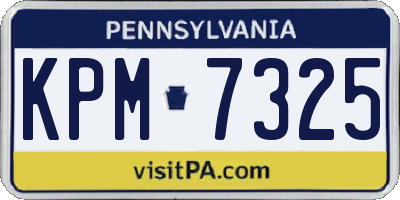 PA license plate KPM7325