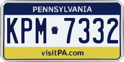 PA license plate KPM7332