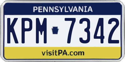 PA license plate KPM7342