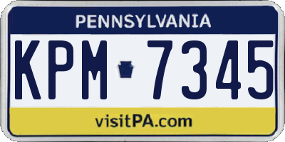 PA license plate KPM7345