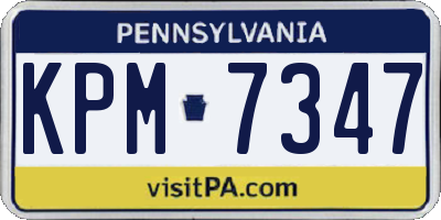 PA license plate KPM7347