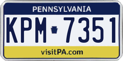 PA license plate KPM7351