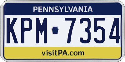 PA license plate KPM7354