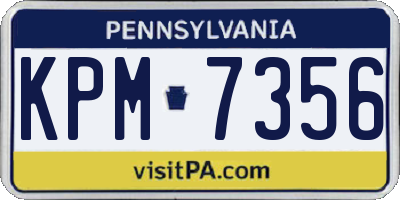 PA license plate KPM7356