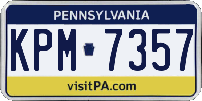 PA license plate KPM7357