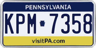 PA license plate KPM7358
