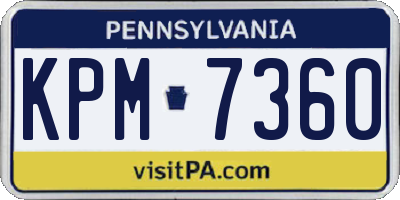 PA license plate KPM7360