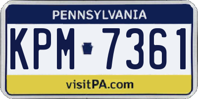 PA license plate KPM7361