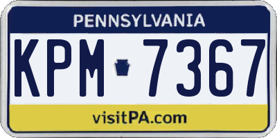 PA license plate KPM7367