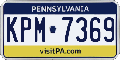 PA license plate KPM7369