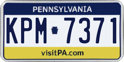 PA license plate KPM7371