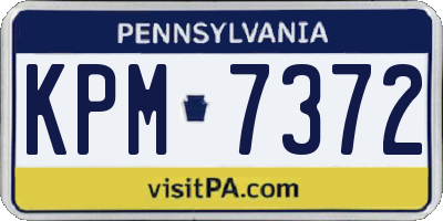 PA license plate KPM7372