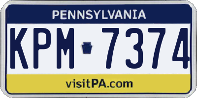 PA license plate KPM7374