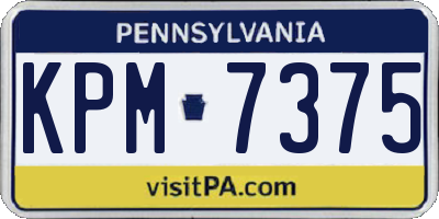 PA license plate KPM7375