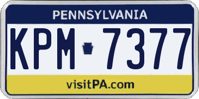 PA license plate KPM7377