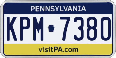 PA license plate KPM7380