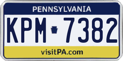 PA license plate KPM7382