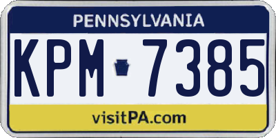 PA license plate KPM7385
