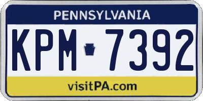PA license plate KPM7392