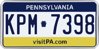 PA license plate KPM7398