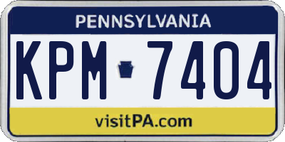 PA license plate KPM7404
