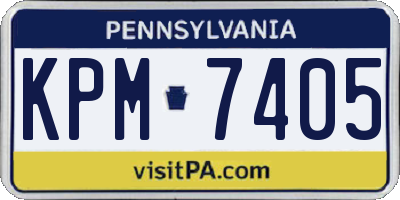 PA license plate KPM7405