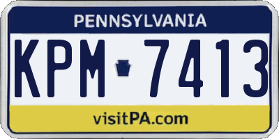PA license plate KPM7413