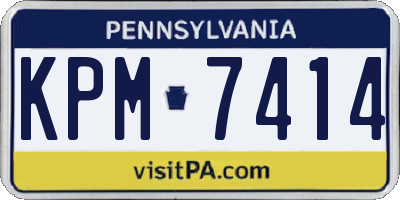 PA license plate KPM7414