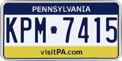 PA license plate KPM7415