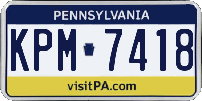 PA license plate KPM7418