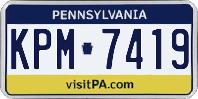 PA license plate KPM7419