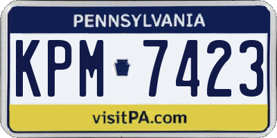 PA license plate KPM7423
