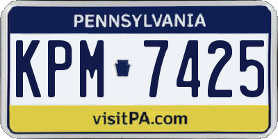 PA license plate KPM7425
