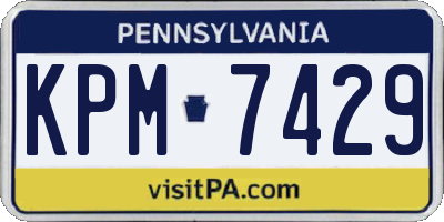 PA license plate KPM7429