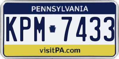 PA license plate KPM7433