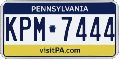 PA license plate KPM7444