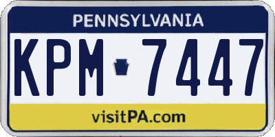 PA license plate KPM7447