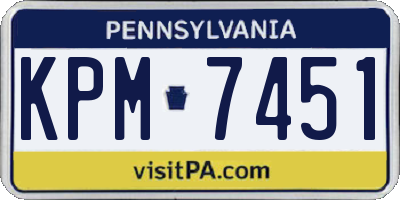 PA license plate KPM7451