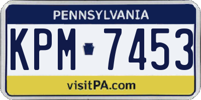 PA license plate KPM7453