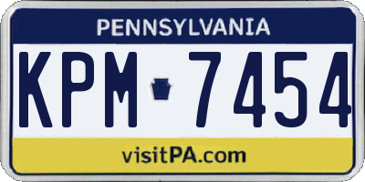 PA license plate KPM7454