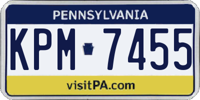 PA license plate KPM7455