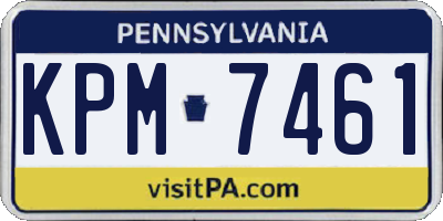PA license plate KPM7461