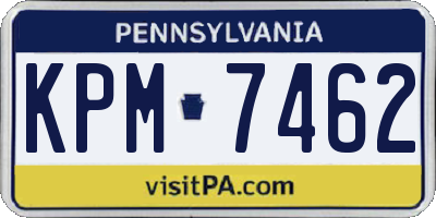 PA license plate KPM7462