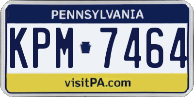PA license plate KPM7464